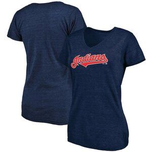 Cleveland Indians Fanatics Women's Wordmark Tri-Blend V-Neck Tee NWT Medium
